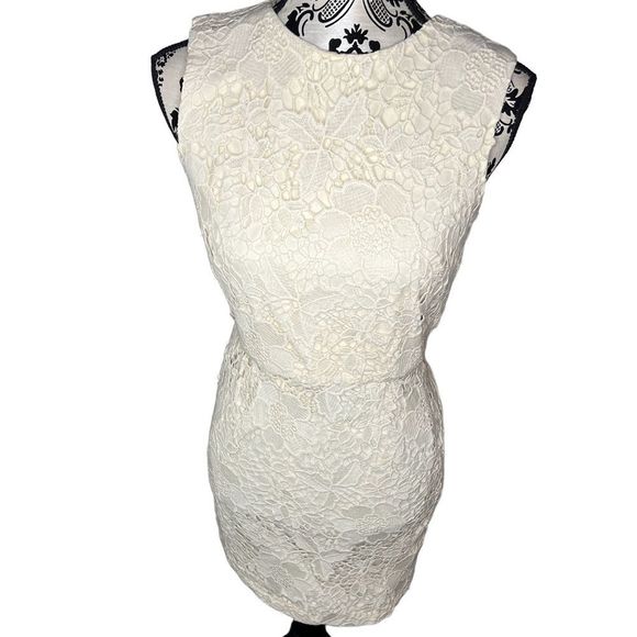 Zara Dress Ivory Sleeveless Open Back Size Small - Picture 3 of 8